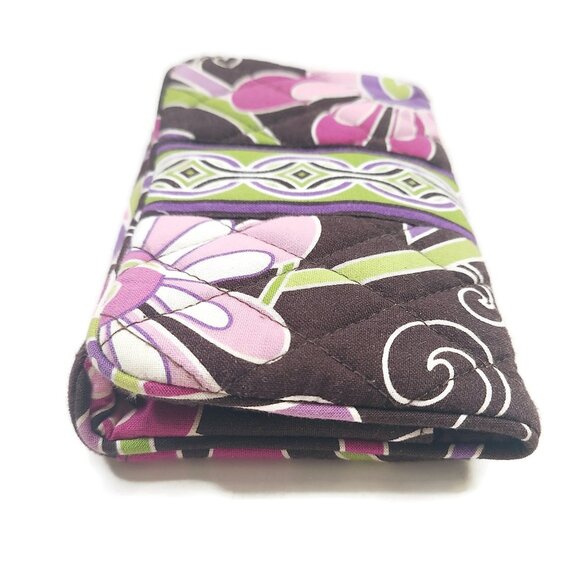 VERA BRADLEY Women's Wallet Purple Punch Magnetic Closure Coin Purse ID Window - Picture 2 of 11